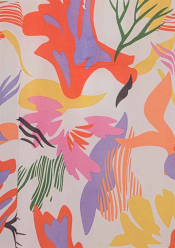 Mulitfarvet silkekjole med grafisk print fra Peace Heart Joy